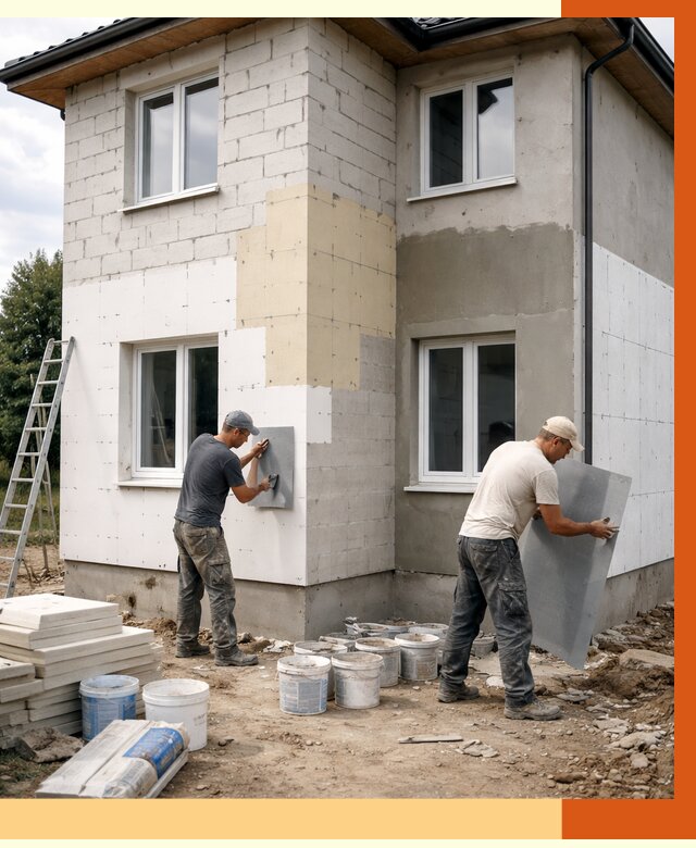 Утепление дома из газобетона в Спасске-Дальнем от 4346 руб./м² — заказать у ТепломастерСпс